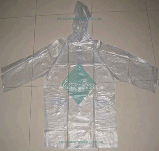 Transparent PVC clear plastic mac jacket supplier-clear pvc raincoat